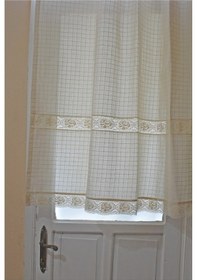 Resim Buldan Perdesi Monika Ara Dantelli Keten Bodrum Perde 