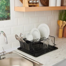 Resim Matmel Lüx Tezgah Üstü Tabaklık ve Bardaklık - Siyah 