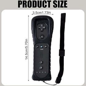 Resim GBKDQQ Wii Uzaktan Kumanda: Oyun Kontrolü Wii Controller Kablosuz Uzaktan Hareket Sensörü Bağlantı Yedek Gamepad Controller Wii ve Wii Konsolu için, Silikon Kılıf ve El Kayışı ile (Siyah) 