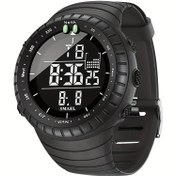 Resim Siyah Renkli, Parlak Özellikleri Olan Erkekler Dijital Spor Saati, Su Geçirmez Askeri Tasarım, Alarm ve Kronometre Dahil, 12/24 Saat Formatını Destekler, Outdoor Aktiviteler ve Yüzme için İdeal. 