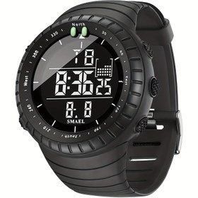Resim Siyah Renkli, Parlak Özellikleri Olan Erkekler Dijital Spor Saati, Su Geçirmez Askeri Tasarım, Alarm ve Kronometre Dahil, 12/24 Saat Formatını Destekler, Outdoor Aktiviteler ve Yüzme için İdeal. 