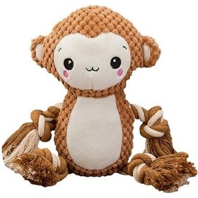 Resim Evcil Hayvan Diş Kaşıma Çiğneme Maymun Peluş Oyuncak 