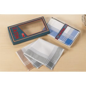 Resim ROZET TEKSTİL Kutulu Kumaş Cep Mendil 40x40 Cm Düzine 12 Adet 