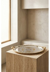 Resim Acar Vinsu Gold Desenli Tepsi - 43 Cm Gold/silver 