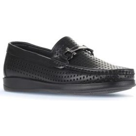Resim Bueno Shoes Siyah Deri Erkek Loafer 21MA84 