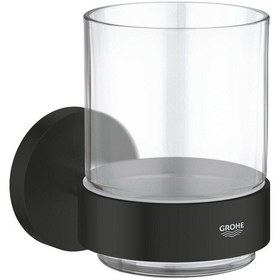 Resim Grohe Essentials Diş Fırçalık Mat Siyah - 1022562430 Siyah 