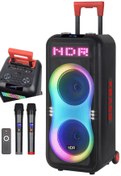 Resim Zineets Işıklı Büyük Boy Party Box Bluetooth Hoparlör Taşınabilir Şarjlı Ses Sistemi Radyolu Karaoke Mic 
