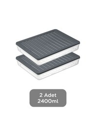 Resim Meleni Home Buzdolabı Mikrodalga Saklama Kabı 2'Li Antrasit 2 x 2400 ML Antrasit 