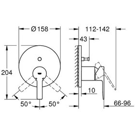 Resim Grohe Lineare Ankastre Banyo Duş Bataryası 2 Çıkışlı Divertörlü- Krom 