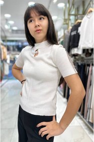 Resim Minimoda Kids Yakasında Zincir İnce Kız Triko Kazak 