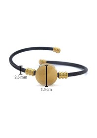 Resim Ferizz Altın Kaplama Siyah Erkek Bileklik Eblk-356 