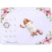 Resim Pazly Çocuk Büyüme Hatırası Battaniye - İlk Yıl Fotoğraf Aracı, Sosyal Medya İçin 76x102cm Polyester 