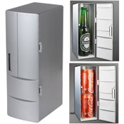 Resim Sones 3,5w Usb Pc Mini Buzdolabı İçecek İçecek Soğutucu / Isıtıcı, Boyut: 24,5 X 10,8 X 8,3 Cm Gümüş 
