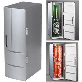 Resim Sones 3,5w Usb Pc Mini Buzdolabı İçecek İçecek Soğutucu / Isıtıcı, Boyut: 24,5 X 10,8 X 8,3 Cm Gümüş 