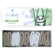 Resim Novibaby 5'li Bambu Yenidoğan Bebek Çorabı I White Beige I 0-6 ay 