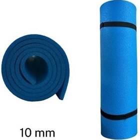 Resim 10mm Mavi Pilates Matı Kalın Yoga, Pilates Ve Spor Minderi Gümüş 
