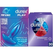 Resim Durex Titreşimli Anal Plug Tıkaç + Durex Chill Karma Paket Prezervatif 30'lu Avantaj Deneme Paketi 