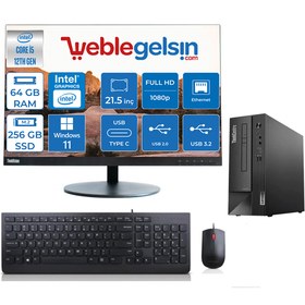 Resim Lenovo Thınkcentre Neo 50S Sff Intel Core I5 12400 64GB 256GB M.2 Nvme SSD 21.5''monitör Windows 11 Home Masaüstü Bilgisiyar SFFM11T00014TX29 