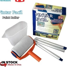 Resim Motto Ticaret Pintar Facil Pratik Damlatmayan Boya Rulosu ve Fırçası 