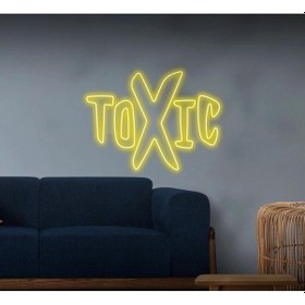 Resim Toxıc Yazılı Neon Tabela Sarı 