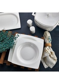 Resim Aryıldız Bone Square Porselen 60 Parça Yemek Takımı 45002 