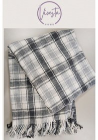 Resim Yumuşacık Scotch Battaniye 150 200 Cm Sıcak, Şık Ve Konforlu Tasarım Gri 