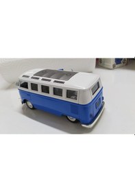Resim Oyuncak Metal Model 1 / 36 Çek Bırak Mavi 1963 Volswagen T1 Bus Minibüs 