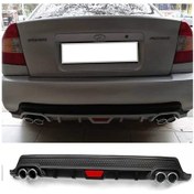 Resim Hyundai Accent Era Uyumlu Siyah Difüzör Difizör Yuvarlak Egzoz Görünüm Kulaklı Tip 