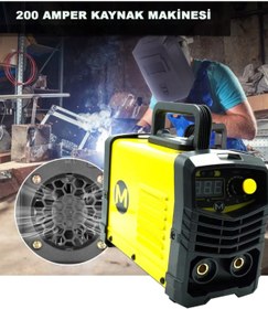 Resim Genel Markalar Alman MMA-200 Amper Profesyonel Dijital Göstergeli Çift Kart Soğutmalı İnverter Kaynak 