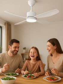 Resim SeckinStore 70w 3 Kanatlı Uzaktan Kumandalı Ledli Dekoratif Tavan Vantilatör Beyaz 