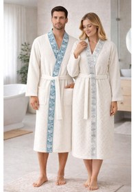 Resim Özdilek Loseta Aile Bornoz Seti Gri-mint Renkli 