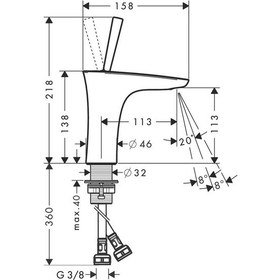 Resim Hansgrohe Puravida Tek Kollu Lavabo Bataryası 110 Bas-Aç Gider Seti 