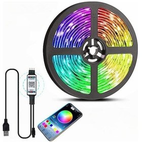 Resim App Kontrollü Ve 44key Uzaktan Kumandalı 5050rgb Parti Atmosferi Işıkları -2m 