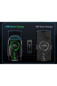 Resim Polhammobile Baseus Sensörlü Wireless Kablosuz Şarj Araç Tutucu Telefon Tutucu Kablosuz Araç Şarjı Hızlı Şarj 