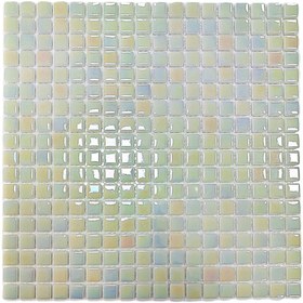 Resim MozaiKristaL Tüm yüzeyler için 15x15mm. Hologramlı Beyaz, 31,5x31,5cm Fileli Cam Mozaik. ( 1 m2 Fiyatıdır. ) 