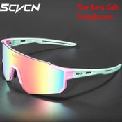 Resim SCVCN Erkek ve Kadınlar için Outdoor Spor Gözlükleri - Hafif PC Çerçeve, Gradyan Gökkuşağı Lensler, Moda Unisex Bisiklet Yürüyüş Kamp Koşu Gözlüğü Rahat Kullanım (Pembe-Yeşil), Aktif Yaşam Aksesuarları 