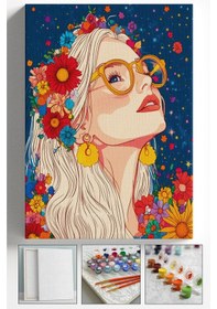 Resim Sayılarla Boyama Seti Çerçeveli Kasnaklı Boya Ve Fırçalar 40 X 50 Cm 