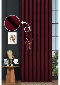 Resim Petek Fon Perde V-1043 Bordo Bordo 