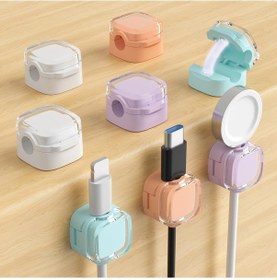 Resim Elmpaly 8lı Mor Manyetik Kablo Klipleri Masa Altı Kordon Tutucu Ev Ofis Tel Düzenleyici 