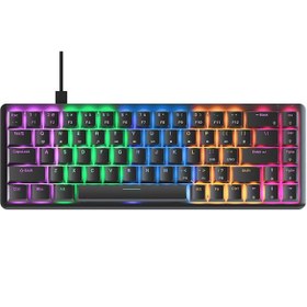 Resim Rampage REBEL Siyah Low Profile RED SWITCH US Layout Rainbow Mekanik Gaming Oyuncu Klavye 