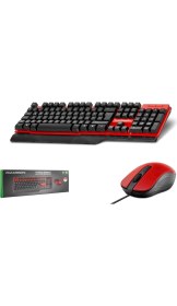Resim Hadron HD861K USB Gaming Oyuncu Q Klavye Mouse -Red 