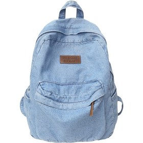 Resim Honmex Hafif Taşınabilir Kaliteli Jean Çanta - Geniş Hacimli 32x13x40cm Okul/seyahat/evlilik Spor Sırt Çantası Açık Mavi Çok Renkli 