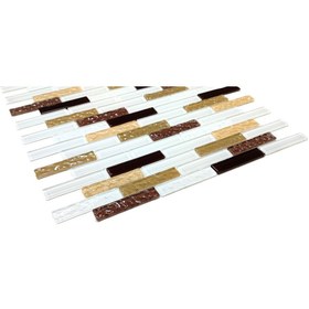 Resim MozaiKristaL Mutfak Tezgah Arası 15x73x4 Mm 30x30 Cm Fileli Kristal Mozaik. ( 1 Koli=1 M2 Fiyatıdır ) 