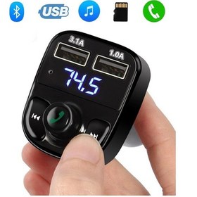 Resim Carx8 Araç Fm Transmitter Bluetooth Çakmaklık Girişli Usb Sd Kart 