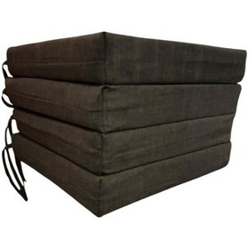 Resim Sandalye Minderi Su Geçirmez Güneş Dayanımlı Keten Kumaş Koltuk Minderi 50x50x8cm Antrasit 4 Adet Mavi 