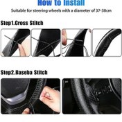 Resim Ulzyvf Siyah Kılıfı Kaymaz Kaplama Gerçek Dıy Direksiyon Diğer Deri Cm Araba 15/38 - Nt Diğer 