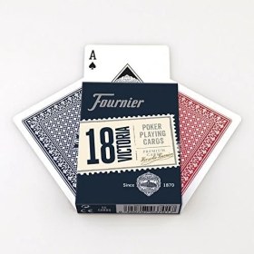 Resim Renklimestore Fournier Poker Oyun Kartları Nº 18, Standart Endeks, Kırmızı Veya Mavi 