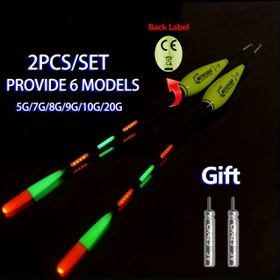 Resim Gece Işıklı 2 Adet LED Balıkçılık Yüzeri - Dayanıklı Köpük, 5mm/0.2in, 5g/7g/8g/9g/10g/20g, Büyük Yüzerlik, Şarj Edilemeyen Pil, Gece Balıkçılığı İçin Mükemmel, Gece Balıkçılığı Ekipmanı | LED Aydınlatmalı Yüzerler | Dayanıklı Balıkçılık Yüzerleri, Balıkçılık Malzemeleri 