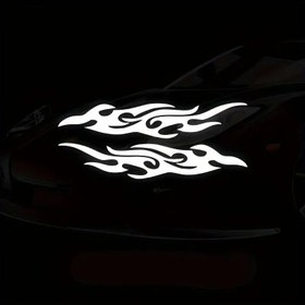 Resim Alevli Ayna Stickerı: Tribal Desenli Dekal (2'li Set) | Sticker Master - Siyah 