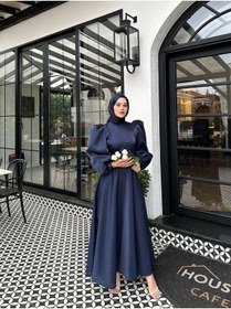 Resim By Atelier Lacivert Simli Hazel Tesettür Abiye 